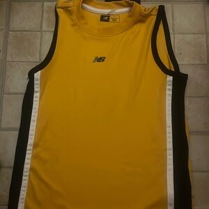 New balance yellow sleeveless shirt and shorts